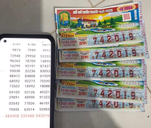 Xổ số miền Nam ng&agrave;y 13 th&aacute;ng 3: Lộ diện v&eacute; tr&uacute;ng đ&agrave;i Tr&agrave; Vinh - Ảnh 2.
