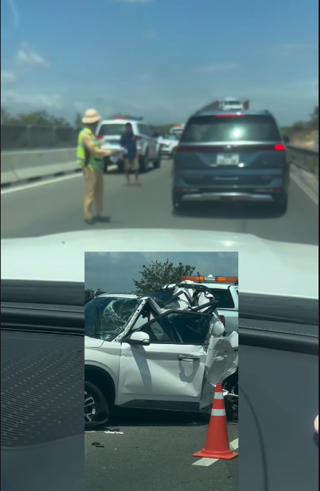 Tai nạn giao thông trên cao tốc Cam Lâm - Vĩnh Hảo, cô giáo và con tử vong- Ảnh 1.