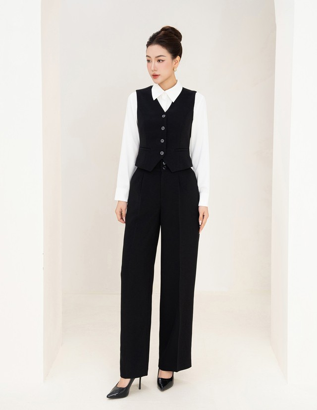 Phối áo sơ mi cùng gile, công thức 'vàng' cho phong cách thanh lịch- Ảnh 3.