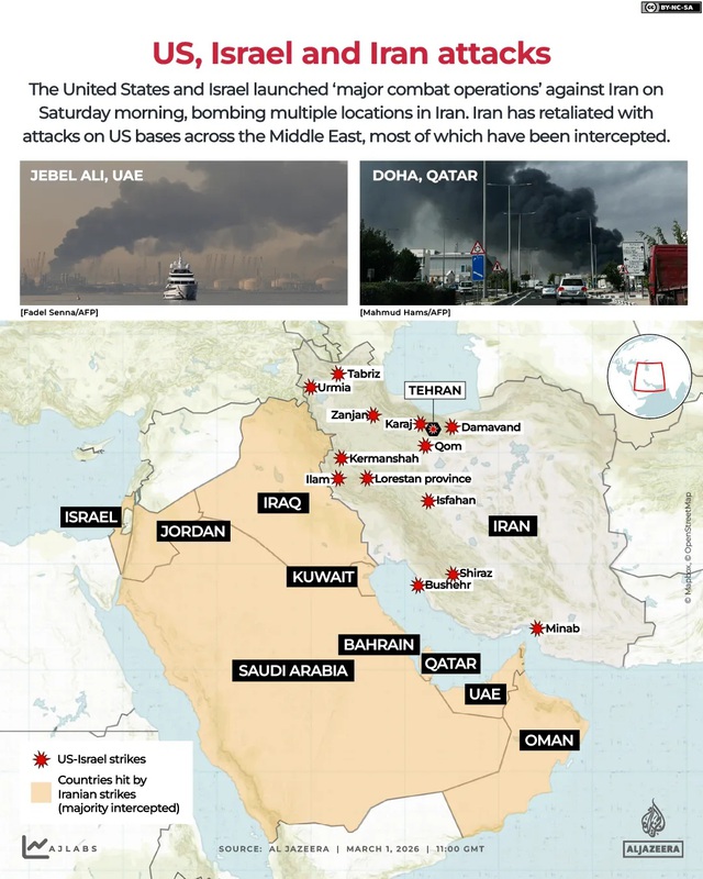 Khu vực nào bị tấn công trong xung đột Trung Đông ngày 2.3? - Ảnh 3.