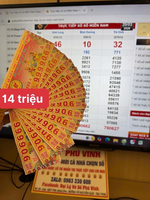 Xổ số miền Nam ngày 20 tháng 3: Cọc vé có dãy 9999 trúng đài Bình Dương - Ảnh 1.