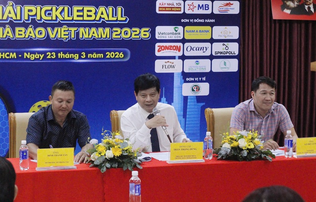 Lần đầu tiên tổ chức giải pickleball cho người làm báo tại Việt Nam - Ảnh 1. Lần đầu tiên tổ chức giải pickleball cho người làm báo tại Việt Nam - Ảnh 1.