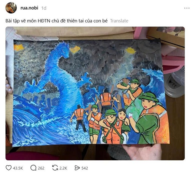 C&ocirc; b&eacute; 14 tuổi vẽ rồng cho b&agrave;i kiểm tra, khiến mạng x&atilde; hội bất ngờ- Ảnh 1.