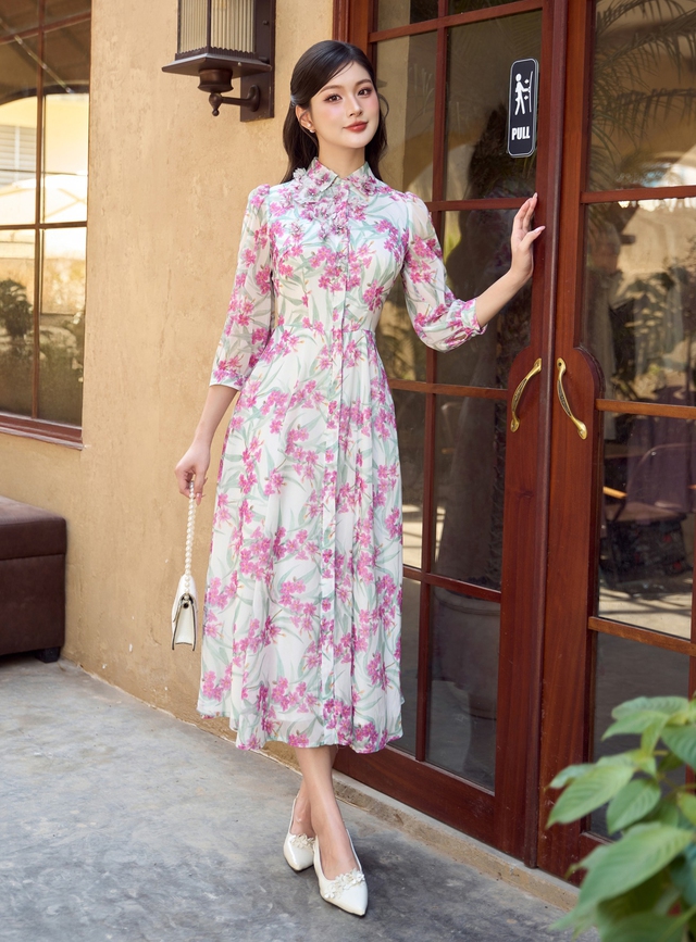 Đơn giản mà đẹp, sang với váy sơ mi họa tiết - Ảnh 4.