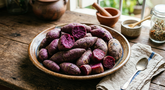 Nhiều lợi &iacute;ch sức khỏe của khoai lang t&iacute;m- Ảnh 1.