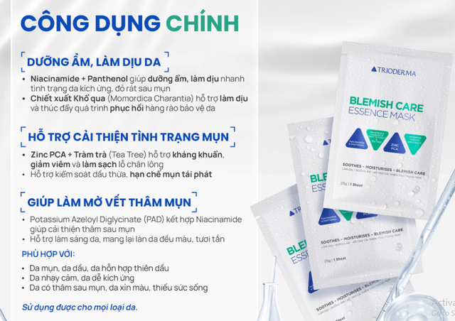 Mặt nạ Trioderma Blemish Care Essence Mask có tốt không mà mới xuất hiện đã hết hàng? - Ảnh 1.
