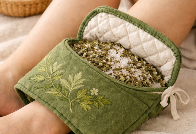 B&aacute;c sĩ: C&aacute;ch l&agrave;m t&uacute;i chườm, ngải cứu kết hợp gừng ng&acirc;m ch&acirc;n giảm đau- Ảnh 1.