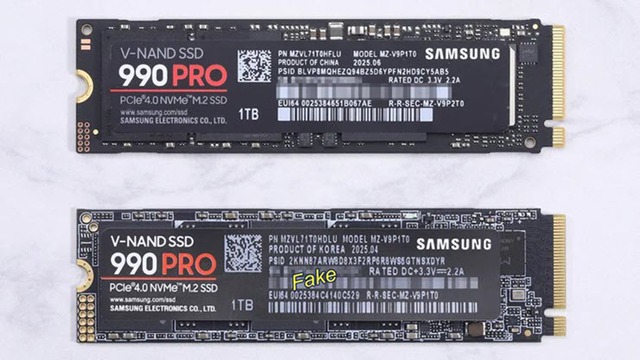 'Sốc' trước SSD Samsung 990 Pro giả tinh vi đến mức qua mặt cả phần mềm test - Ảnh 1.