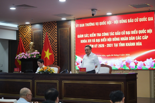 Chủ nhiệm Ủy ban Kiểm tra Trung ương kiểm tra c&ocirc;ng t&aacute;c bầu cử tại Kh&aacute;nh H&ograve;a  - Ảnh 2.