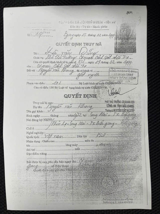 Ra đầu thú sau 27 năm trốn truy nã tội giết người- Ảnh 2. Ra đầu thú sau 27 năm trốn truy nã tội giết người- Ảnh 2.