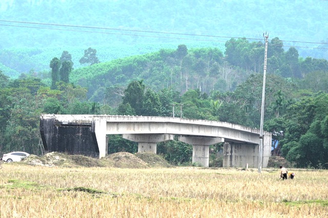 Cầu xây xong 'đắp chiếu' chờ đường dẫn- Ảnh 1.