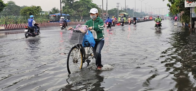 Mưa lớn g&acirc;y ngập s&acirc;u tại TP.HCM, xe chết m&aacute;y h&agrave;ng loạt tr&ecirc;n đường L&ecirc; Đức Anh - Ảnh 5.