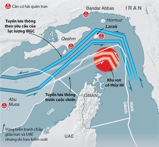 Tàu qua eo biển Hormuz vẫn 'nhỏ giọt' - Ảnh 1.