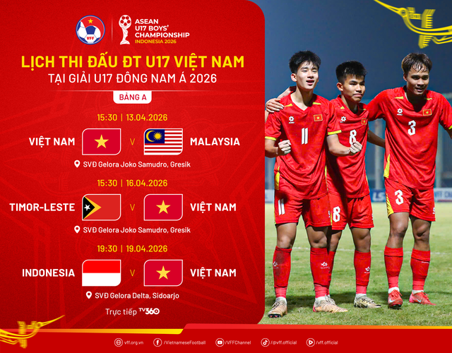 Lộ diện lịch thi đấu v&agrave; k&ecirc;nh ph&aacute;t U.17 Việt Nam: Kh&ocirc;ng phải VTV, chạm tr&aacute;n Malaysia kh&ocirc;ng nhập tịch- Ảnh 2.
