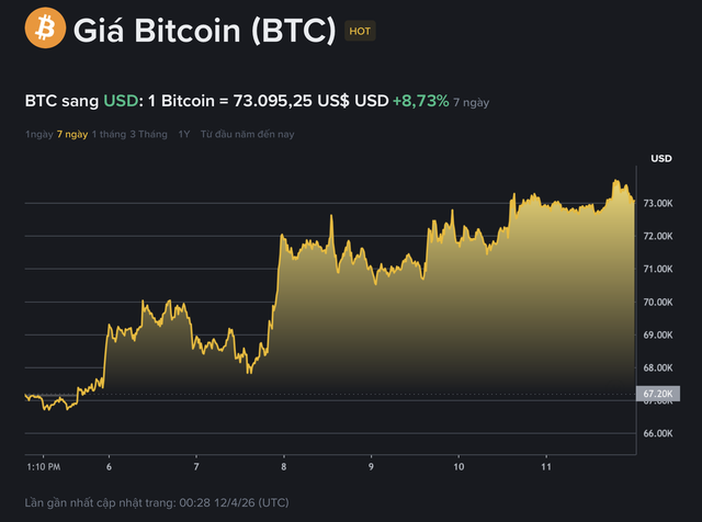 Giá Bitcoin hôm nay 12.4.2025: BTC vượt mốc 73.000 USD - Ảnh 1.
