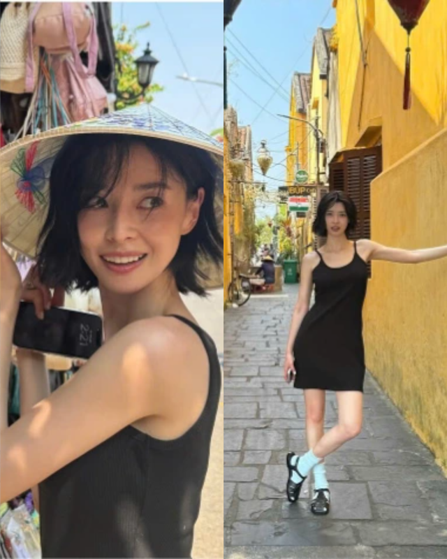 Mỹ nh&acirc;n H&agrave;n Quốc đội n&oacute;n l&aacute;, dạo phố cổ Hội An - Ảnh 2.