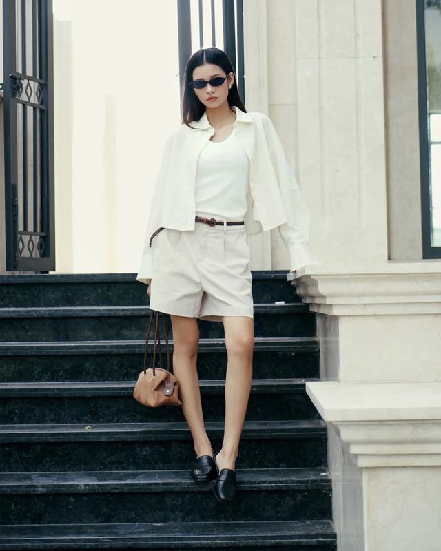 Cá tính xuống phố cùng quần shorts trắng- Ảnh 7.