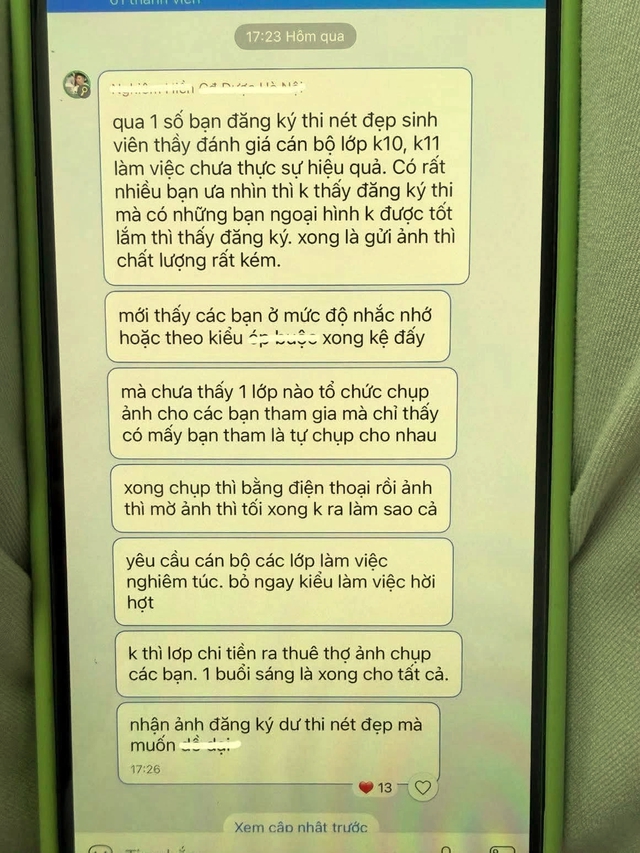 X&ocirc;n xao tin nhắn của giảng vi&ecirc;n được cho l&agrave; miệt thị ngoại h&igrave;nh sinh vi&ecirc;n- Ảnh 1.