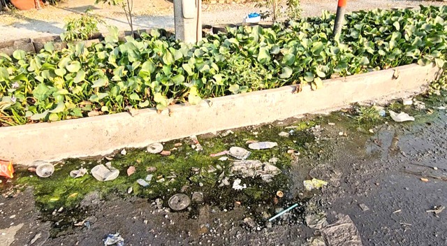 Nước thải bủa v&acirc;y giao lộ, đường B&ugrave;i Thanh Khiết chờ hệ thống tho&aacute;t nước - Ảnh 4.