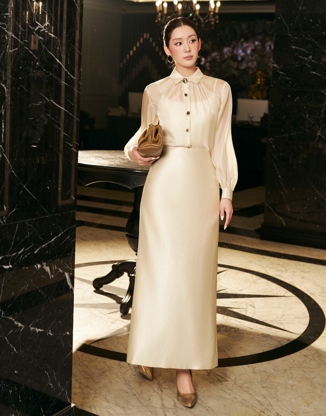 Đẹp bất bại với bộ đôi áo và chân váy dài- Ảnh 8.