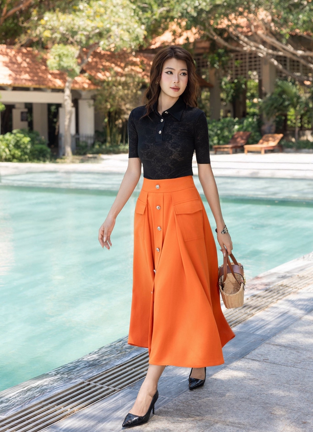 Nâng tầm phong cách cùng bản phối chân váy xòe - Ảnh 1.