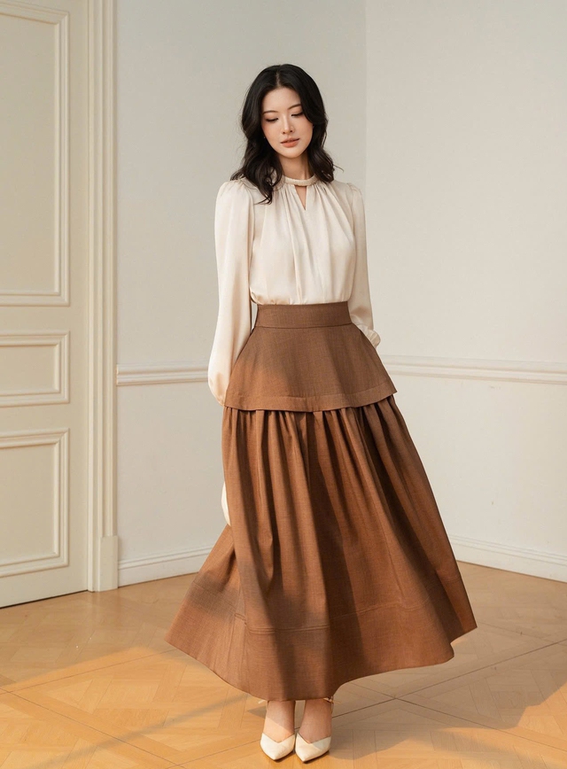 Nâng tầm phong cách cùng bản phối chân váy xòe - Ảnh 2.
