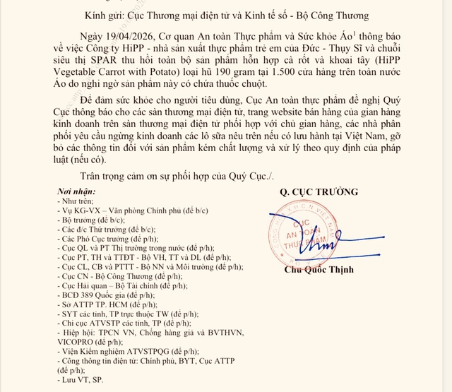 Nghi vấn hũ ăn dặm HiPP chứa thuốc chuột - Ảnh 1.