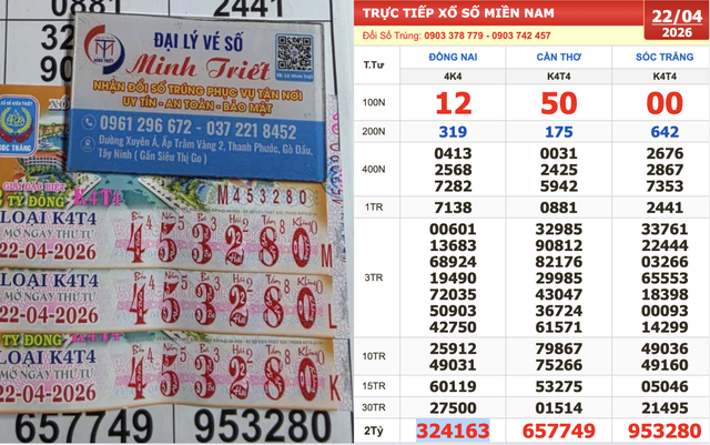 Xổ số miền Nam ng&agrave;y 22 th&aacute;ng 4: Bất ngờ v&eacute; tr&uacute;ng đ&agrave;i S&oacute;c Trăng - Ảnh 1.