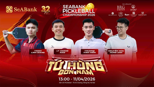 SeABank Pickleball Championship 2026: 416 VĐV tranh t&agrave;i, g&acirc;y quỹ từ thiện gần 620 triệu đồng - Ảnh 1.