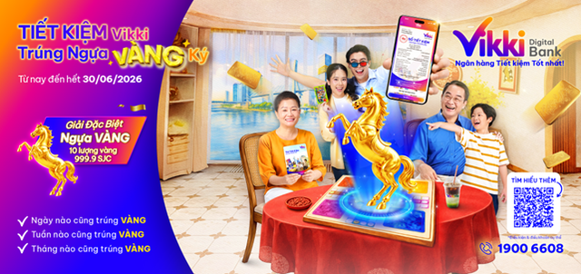 Chương tr&igrave;nh Tiết kiệm Vikki Tr&uacute;ng Ngựa V&agrave;ng k&yacute;: Cơ hội tr&uacute;ng 10 lượng v&agrave;ng SJC- Ảnh 1.