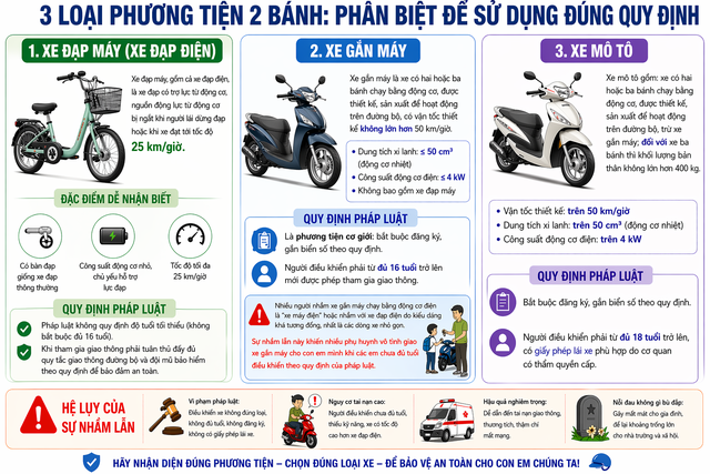 Nhầm xe m&aacute;y điện với xe đạp điện, nhiều học sinh bị phạt v&igrave; chưa đủ tuổi - Ảnh 2.