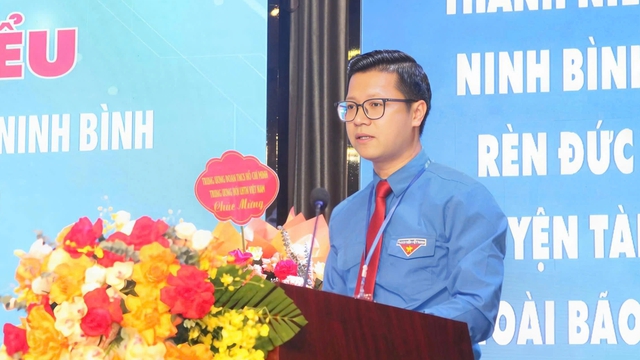 Anh Vũ Trần T&ugrave;ng Anh t&aacute;i cử Chủ tịch Hội LHTN Việt Nam tỉnh Ninh B&igrave;nh - Ảnh 1.
