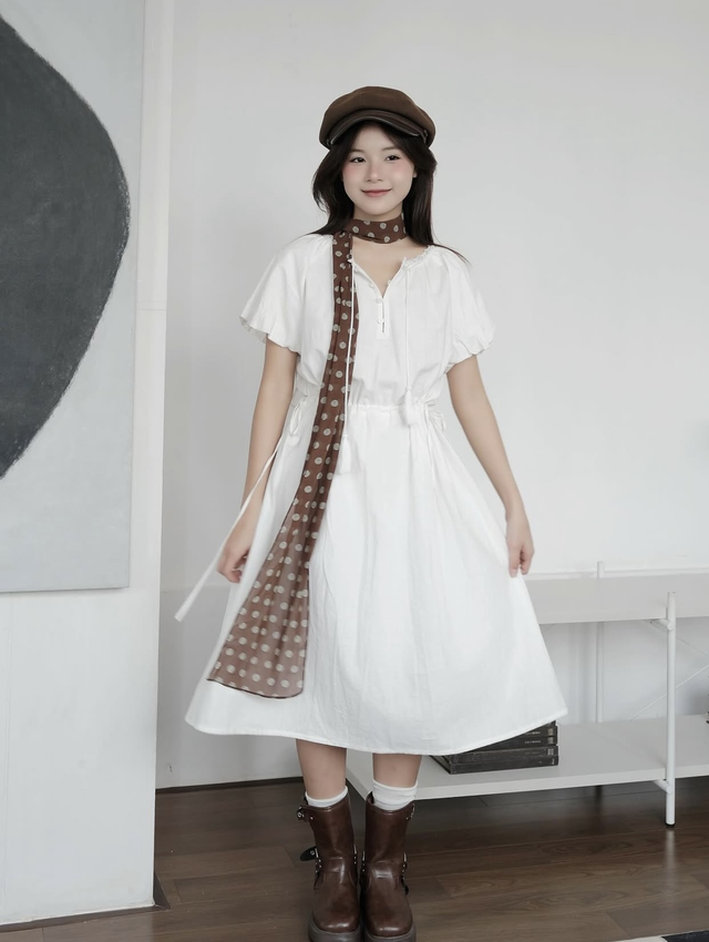 Điểm xuyết nét duyên cùng phụ kiện quàng cổ chấm bi- Ảnh 2.