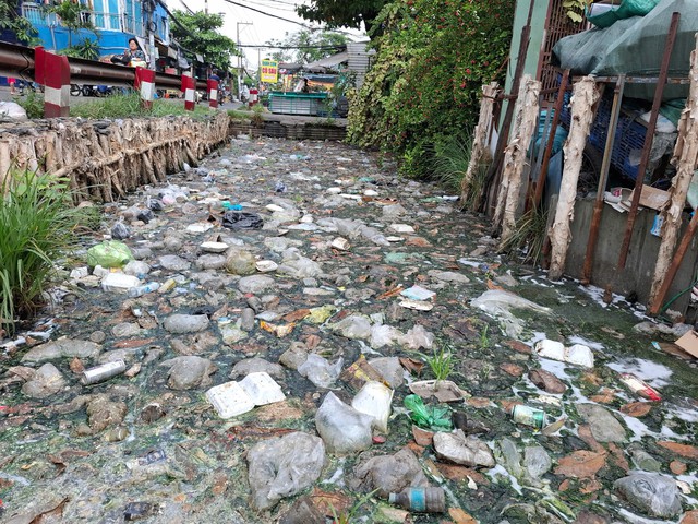 Những d&ograve;ng k&ecirc;nh chứa đầy cỏ, r&aacute;c- Ảnh 1.