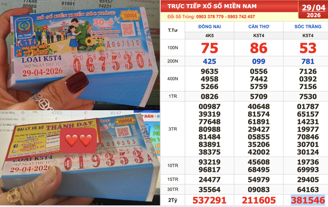 Xổ số miền Nam ng&agrave;y 29 th&aacute;ng 4: Nhiều người tr&uacute;ng số đ&agrave;i S&oacute;c Trăng l&atilde;nh tiền - Ảnh 1.