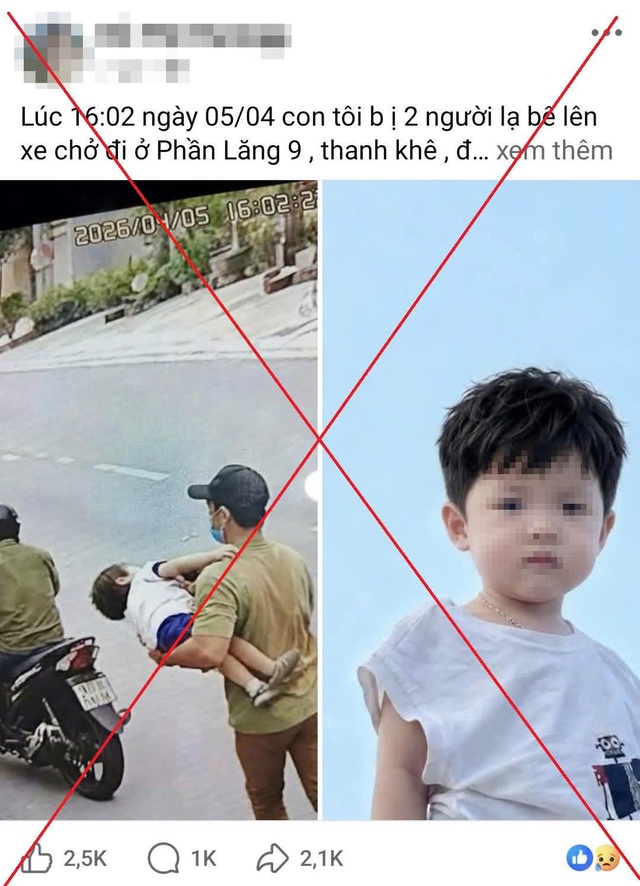 Bịa chuyện 'bắt c&oacute;c trẻ em' ở Đ&agrave; Nẵng, tung tin g&acirc;y hoang mang mạng x&atilde; hội - Ảnh 1.