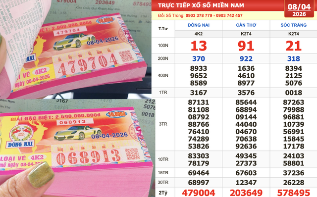 Xổ số miền Nam ng&agrave;y 8 th&aacute;ng 4: Nhiều người tr&uacute;ng số đ&agrave;i Đồng Nai xuất hiện- Ảnh 1.