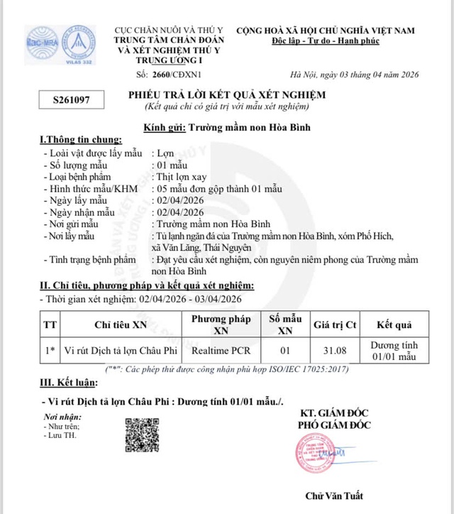  C&ocirc;ng an điều tra nguồn gốc thịt lợn bệnh trong bếp ăn Trường mầm non H&ograve;a B&igrave;nh  - Ảnh 1.