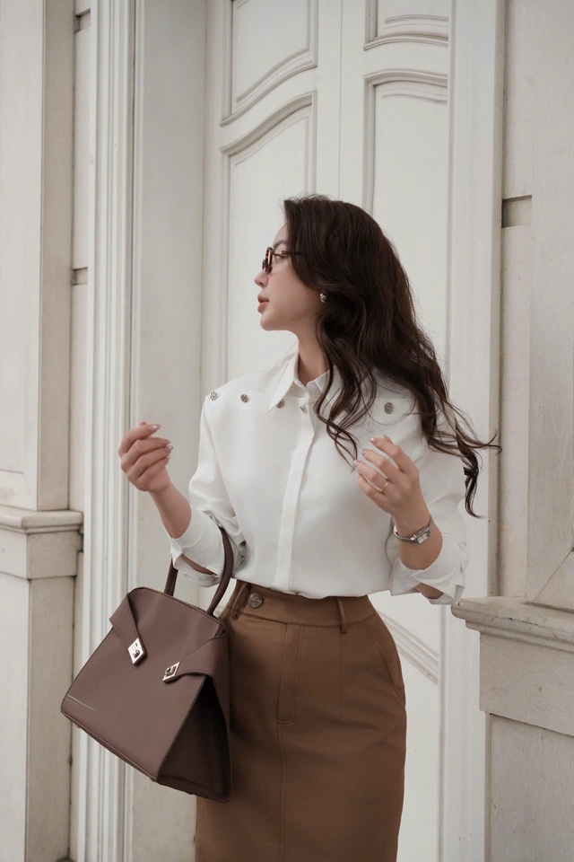 Hoàn thiện phong cách vintage với chân váy nâu cổ điển- Ảnh 3.