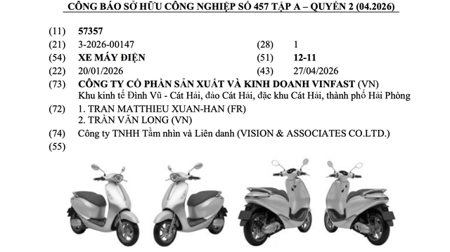 VinFast đăng k&yacute; bản quyền thiết kế, rục rịch tr&igrave;nh l&agrave;ng hai mẫu xe m&aacute;y điện mới - Ảnh 1.