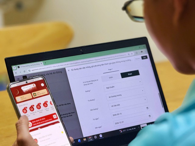 Cách đăng ký sử dụng vỉa hè, lòng đường ở phường An Đông qua app - Ảnh 1.