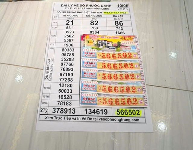 Trúng độc đắc 5 tờ xổ số miền Nam, cả nhà mừng rỡ nhận tiền mặt - Ảnh 1.