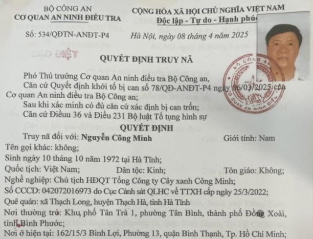 Bộ C&ocirc;ng an tiếp tục y&ecirc;u cầu &ocirc;ng chủ c&acirc;y xanh C&ocirc;ng Minh ra đầu th&uacute;- Ảnh 1.