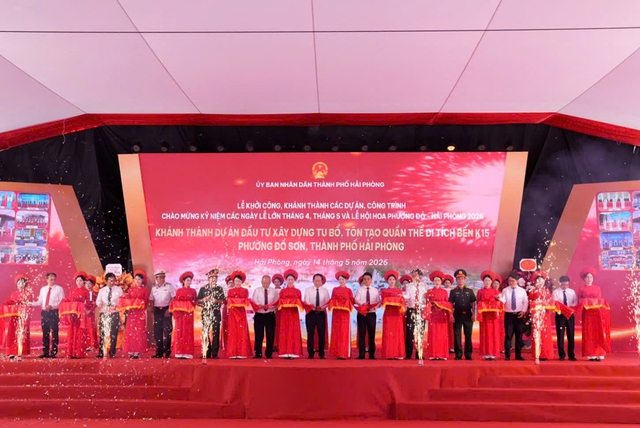 Hải Ph&ograve;ng khởi c&ocirc;ng, kh&aacute;nh th&agrave;nh 14 dự &aacute;n hơn 24.700 tỉ - Ảnh 1.