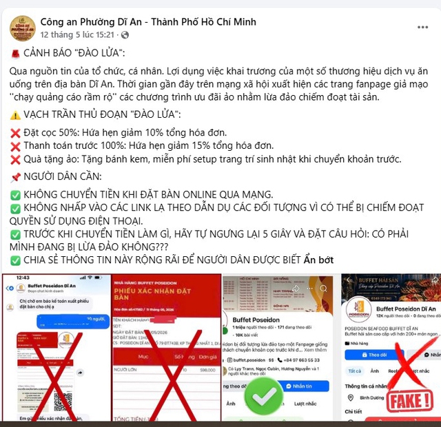 Coi chừng &ldquo;sập bẫy&rdquo; fanpage giả mạo lừa đảo đặt b&agrave;n buffet online gi&aacute; rẻ - Ảnh 4.