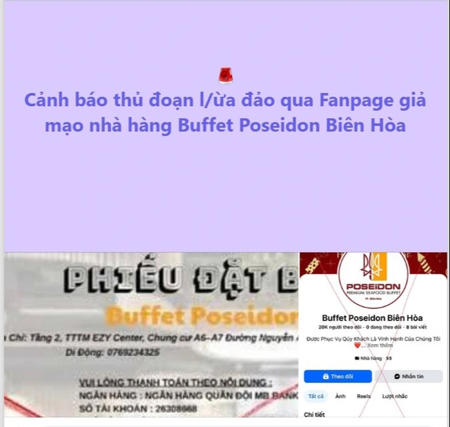 Coi chừng &ldquo;sập bẫy&rdquo; fanpage giả mạo lừa đảo đặt b&agrave;n buffet online gi&aacute; rẻ - Ảnh 2.