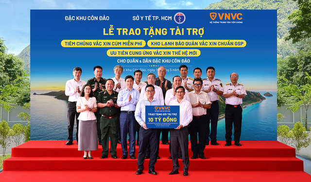 VNVC t&agrave;i trợ kho lạnh GSP, ti&ecirc;m miễn ph&iacute; vắc xin c&uacute;m 3 năm cho C&ocirc;n Đảo - Ảnh 1.