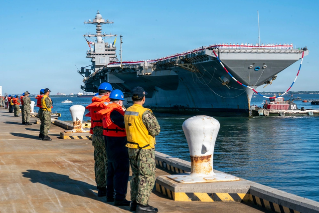 Tàu sân bay Mỹ quay về cảng nhà sau thời gian triển khai kỷ lục- Ảnh 1. Tàu sân bay Mỹ quay về cảng nhà sau thời gian triển khai kỷ lục- Ảnh 1.
