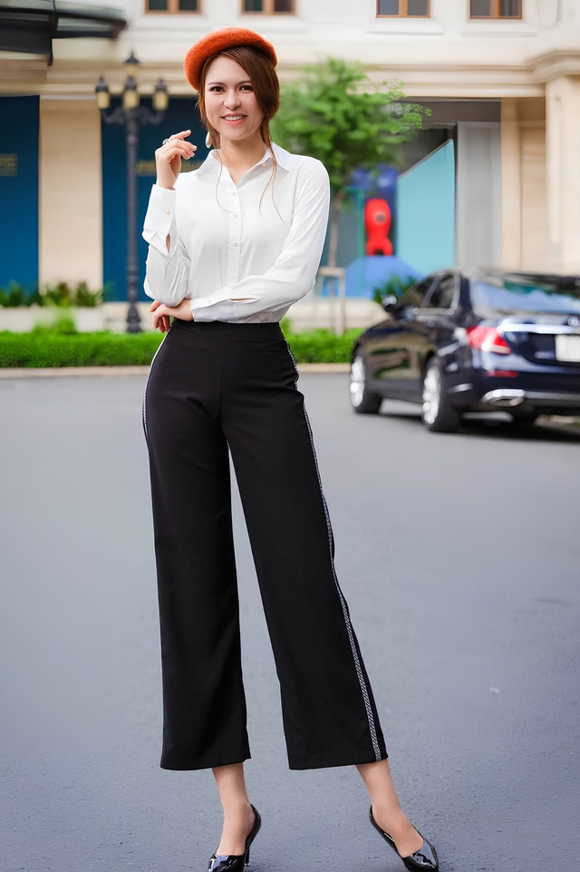 Vừa thoải mái vừa sang trọng với quần culottes cùng áo sơ mi- Ảnh 6. Vừa thoải mái vừa sang trọng với quần culottes cùng áo sơ mi- Ảnh 6.