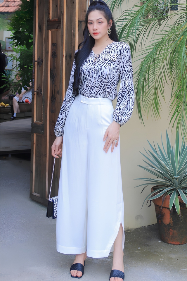 Vừa thoải mái vừa sang trọng với quần culottes cùng áo sơ mi- Ảnh 8. Vừa thoải mái vừa sang trọng với quần culottes cùng áo sơ mi- Ảnh 8.